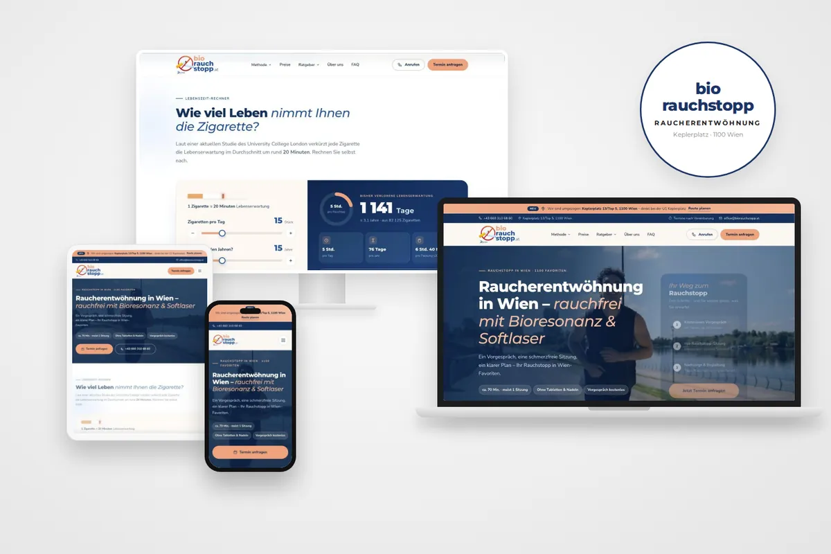 Webdesign Referenz Wien – bio rauchstopp Raucherentwöhnung