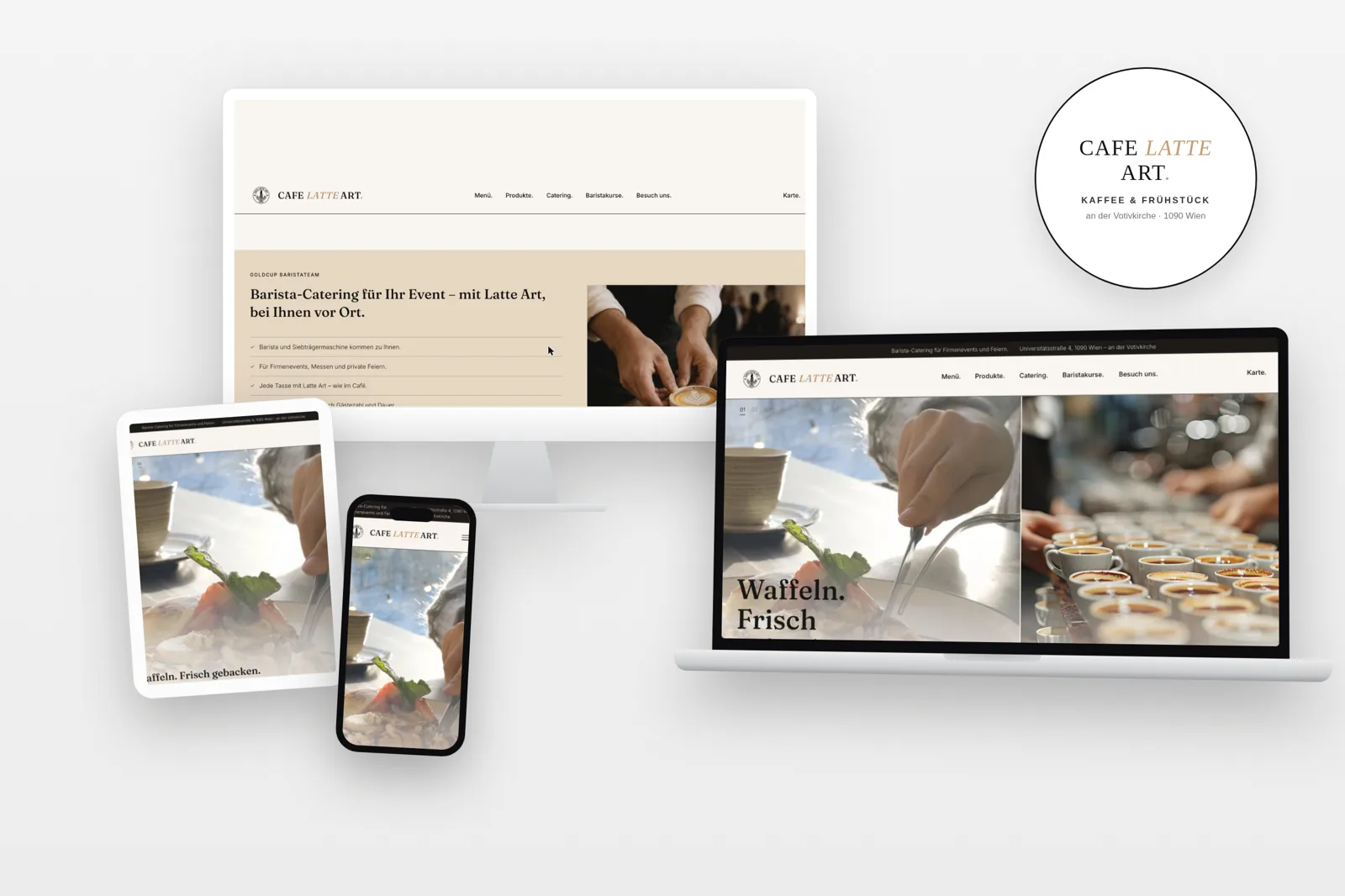 Website-Referenz Cafe Latte Art Wien – Webdesign von Eura Media