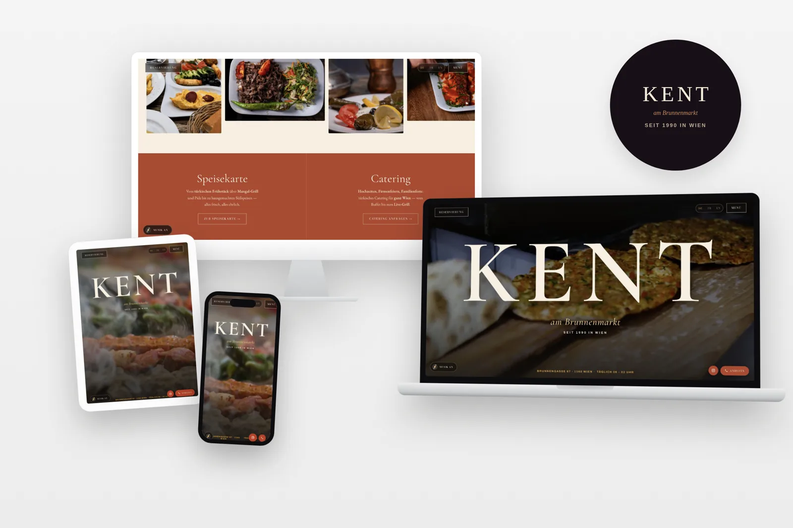 Website-Referenz KENT Restaurant Wien – Webdesign von Eura Media