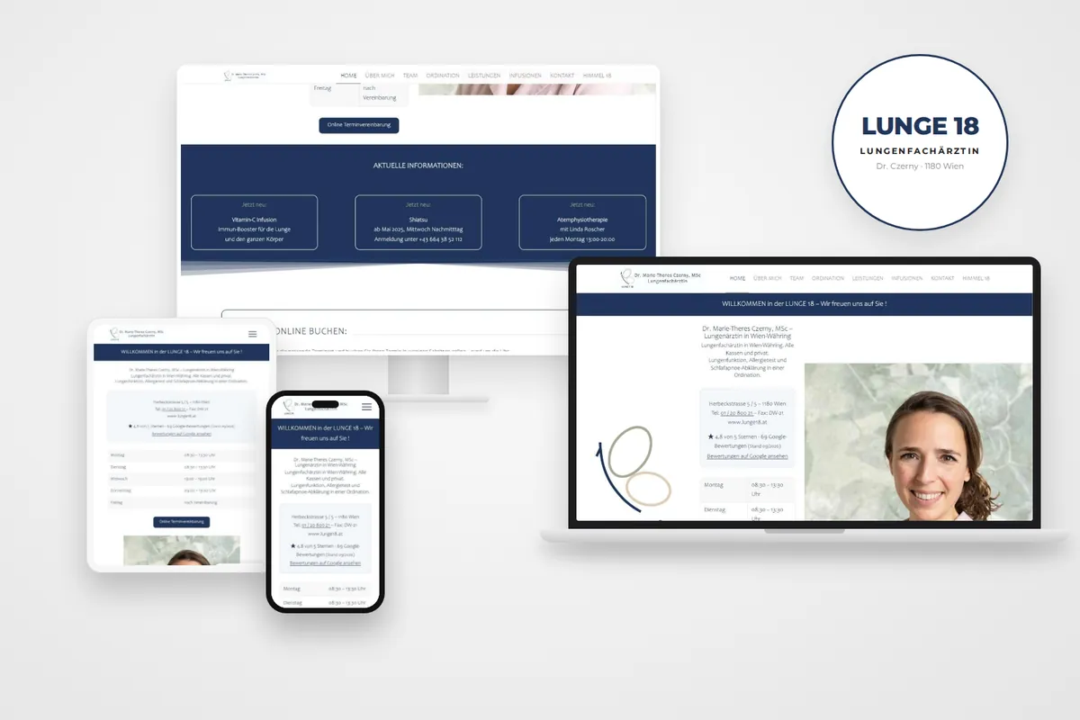 Webdesign Referenz Wien – Lunge 18 Lungenfachärztin Dr. Czerny