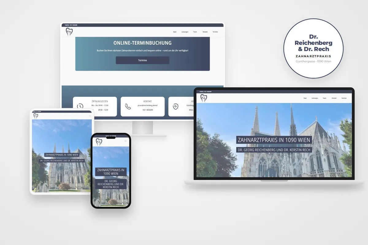 Webdesign Referenz Wien – Zahnarztpraxis Dr. Reichenberg & Dr. Rech