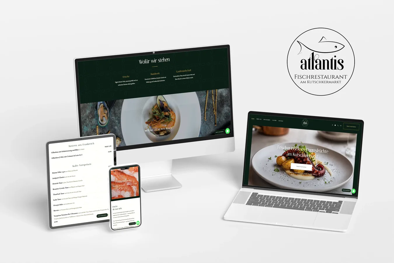 Webdesign Referenz Wien – Atlantis Fischrestaurant am Kutschkermarkt