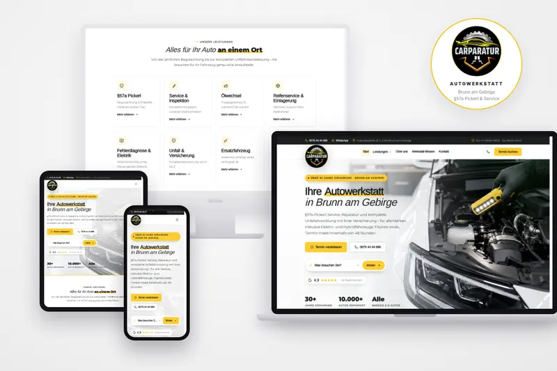 Webdesign Referenz – Carparatur Autowerkstatt in Brunn am Gebirge