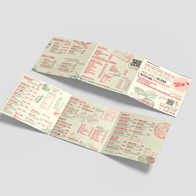 Speisekarten-Design von Eura Media Wien