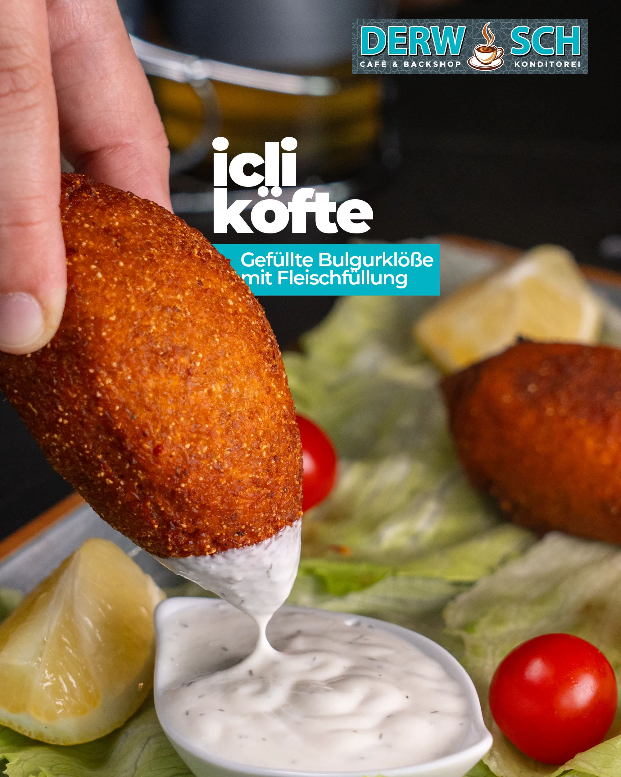 İçli Köfte – gefüllte Bulgurklöße, Speisenfotografie für Derwisch, Eura Media Wien