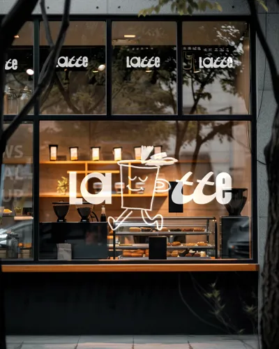 Beispiel beleuchtetes Schaufenster mit Leuchtschrift von Eura Media