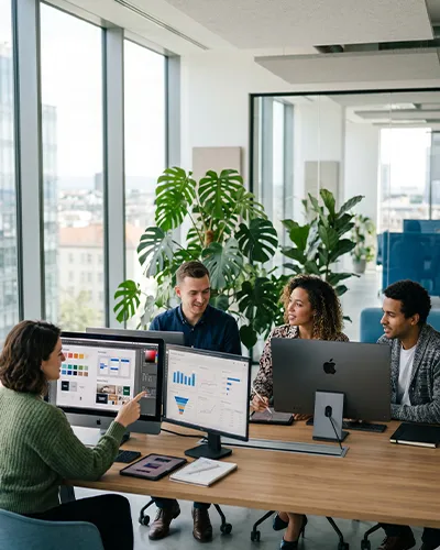 Eura Media Team bei der Arbeit im Büro in Wien